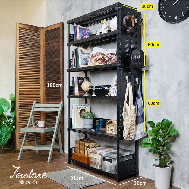 Ⓓ 30*91側掛六層書架/一型耐重版