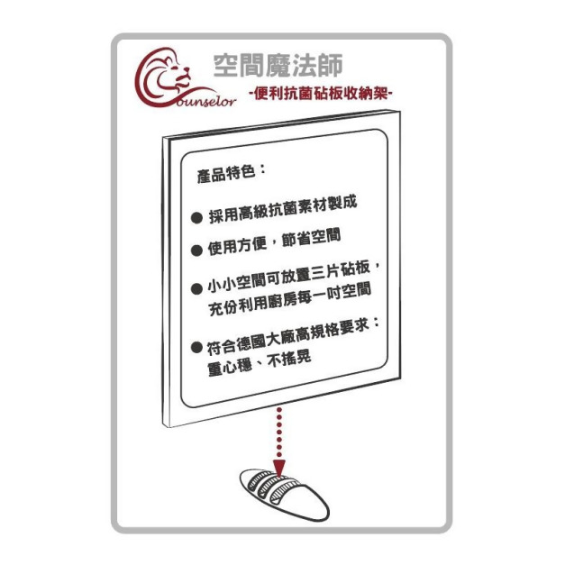 【空間魔術師】砧板立架專利設計(2入)  (米其林剁板不適用)