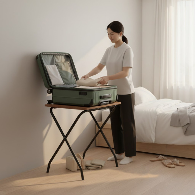 【Roomix 兩棲桌】居家露營完美倆棲！一桌兩用 耐重60KG 變身行李架 戰術桌 露營桌 邊桌 置物架 免組裝 折疊（分色）