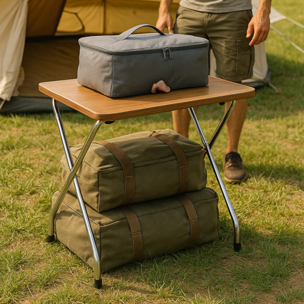 【ROOMIX】機車可載｜工業風 快組 折疊桌 露營桌 邊桌｜耐重60kg 免工具安裝 台灣製造｜便攜戶外桌 租屋桌（分色）