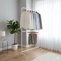 【台灣製造】寬衣架 韓系極簡 雙層衣架 熱銷NO.1 落地衣架 掛衣架 收納架 大容量 穩固耐用 租屋必備 IG風 加高_2