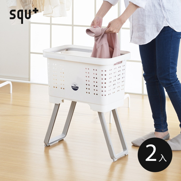 【日本squ+】SUN&WASSER可層疊置物洗衣籃-2入-多色可選