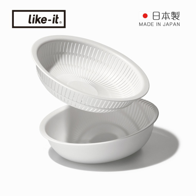 【日本like-it】日製淺型洗米瀝水盆2件組-多色可選