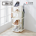 【日本like-it】日製窄型五層收納鞋架(附傘架)-多色可選_2