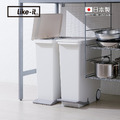 【日本like-it】日製直向踩踏式分類垃圾桶(附輪)-25L