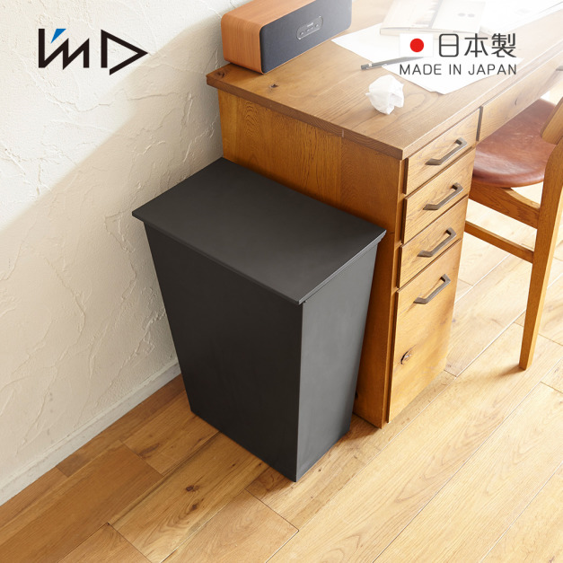 【日本岩谷Iwatani】kcud 日製長型掀蓋垃圾桶(附輪)-36L