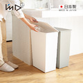 【日本岩谷Iwatani】kcud 日製寬型掀蓋垃圾桶(附輪)-36L
