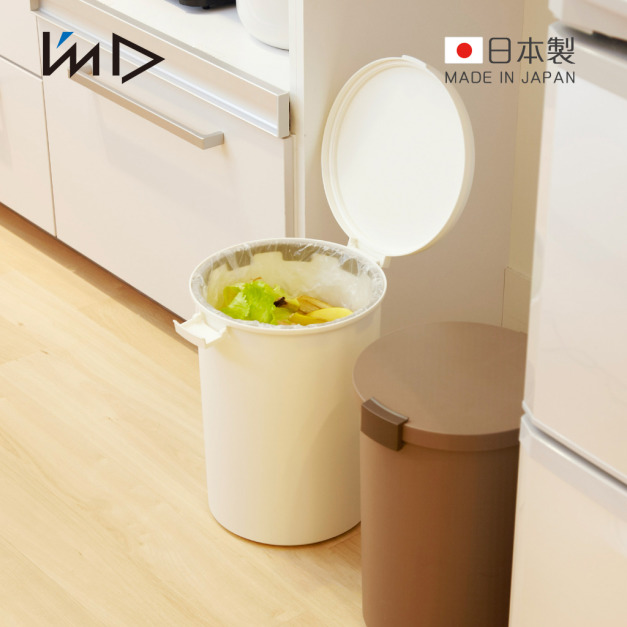【日本岩谷Iwatani】kcud 日製圓形密封防臭垃圾桶-12.4L