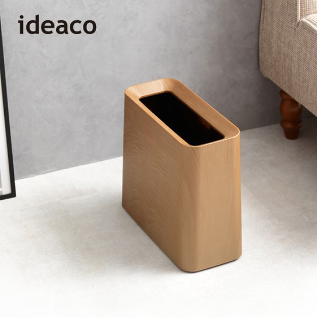 【日本ideaco】柚木紋方形家用垃圾桶-11.5L