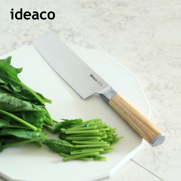 【日本ideaco】木質風握柄鉬釩鋼切菜刀(165mm)-多色可選