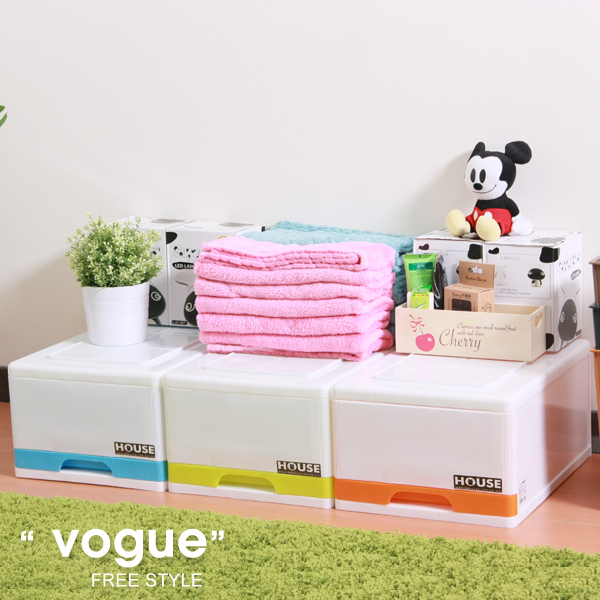 HOUSE  采漾1層抽屜式整理箱(3入)(分色)（652086）