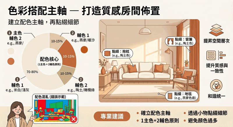 佈置技巧２：色彩搭配有主軸