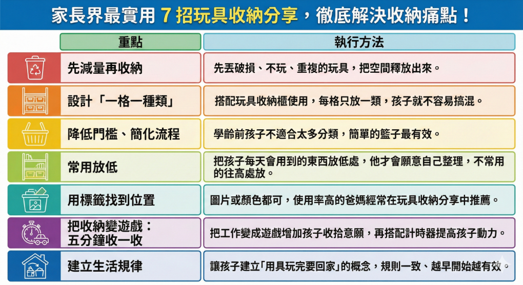 孩子東西太多怎麼辦？專家推薦7招教你收納孩子玩具的技巧！