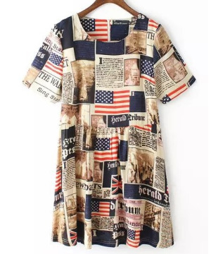 現貨DK0029美國國旗復古風雪紡T$550