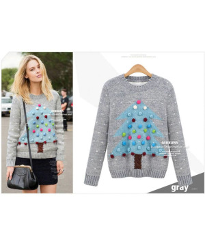 現貨5L-GA0068耶誕樹球球針織衫$690