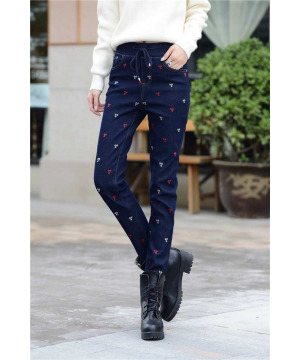 現貨40-NJ0052小方塊加絨牛仔褲$690