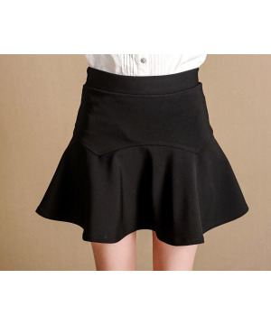 現貨4L-NJ0094黑色A字防走光短裙$590