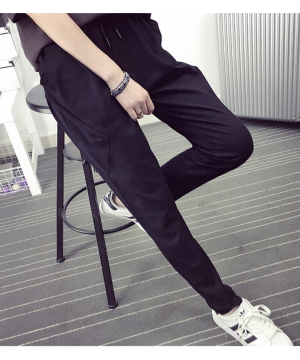 現貨黑XL-GA0589抽繩顯瘦哈倫褲$599