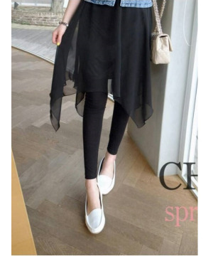 現貨3L-SJ1002不規則雪紡假兩件內搭褲$590