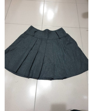 現貨4L-CS0001灰色毛呢百摺短裙$650