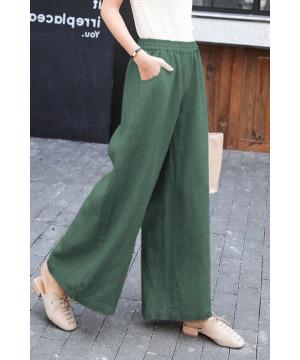 現貨RD0003綠棉麻寬褲56-65KG$650