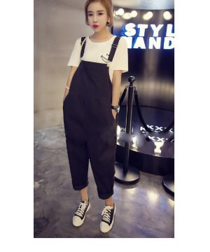 現貨4L-GA0228黑色吊帶褲$790