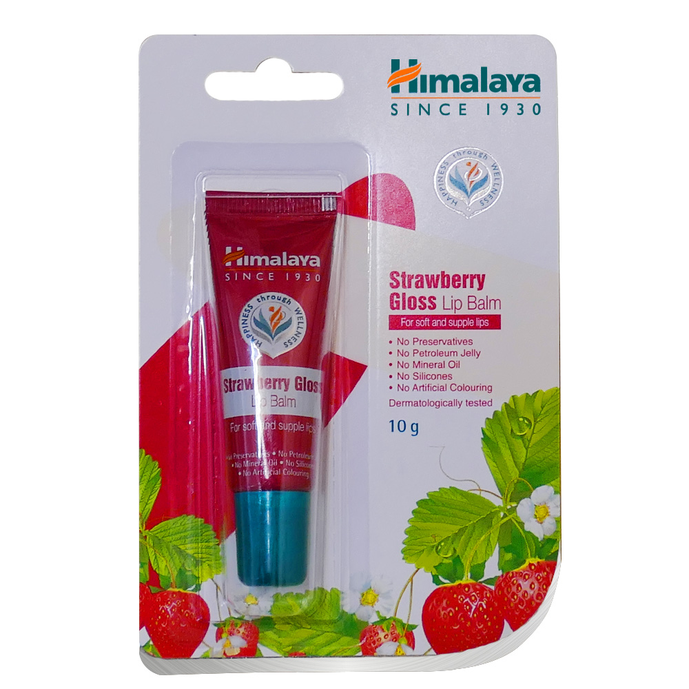 草莓Q嫩亮澤潤唇膏10g，有效滋潤乾燥和乾裂的雙唇，100% 天然成分製成，不含防腐劑和石油成分