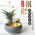 【開運-雙層組】招財陶瓷滾球流水組(小) (附沉水馬達+LED燈、開運滾球)