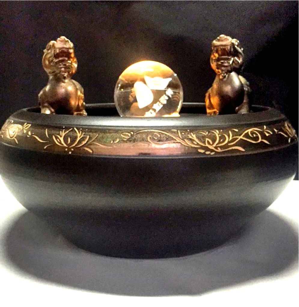 招財貔貅開運滾球流水組 _ 陶瓷 (窯變金釉)