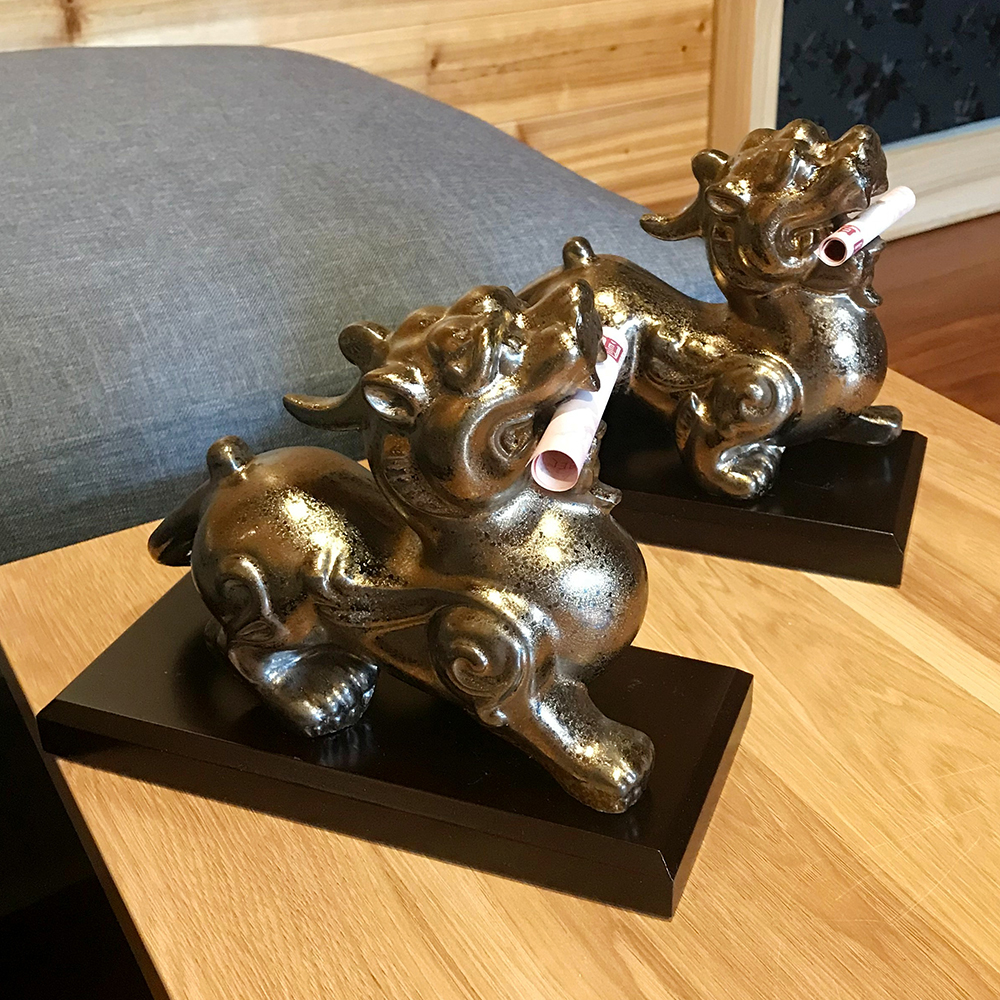招財貔貅 _ 陶瓷 (窯變金釉)【一對】