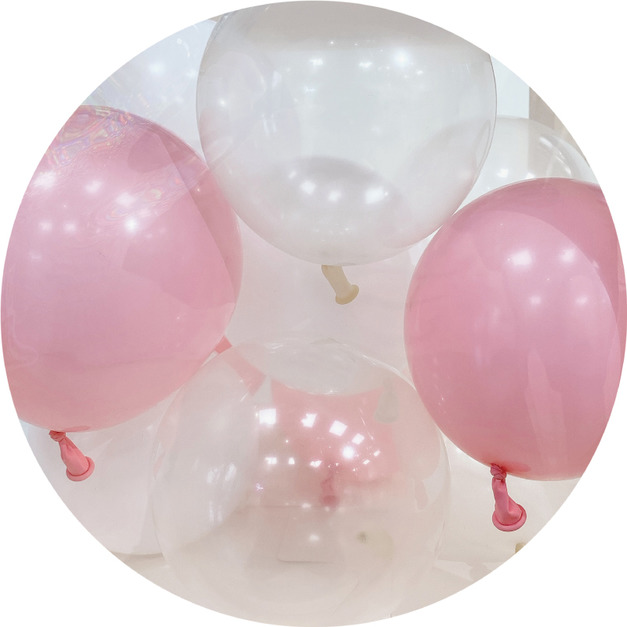 透明色＋白色＋粉色