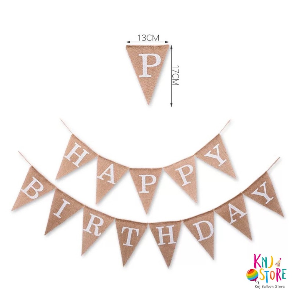 生日快樂美式麻布拉旗