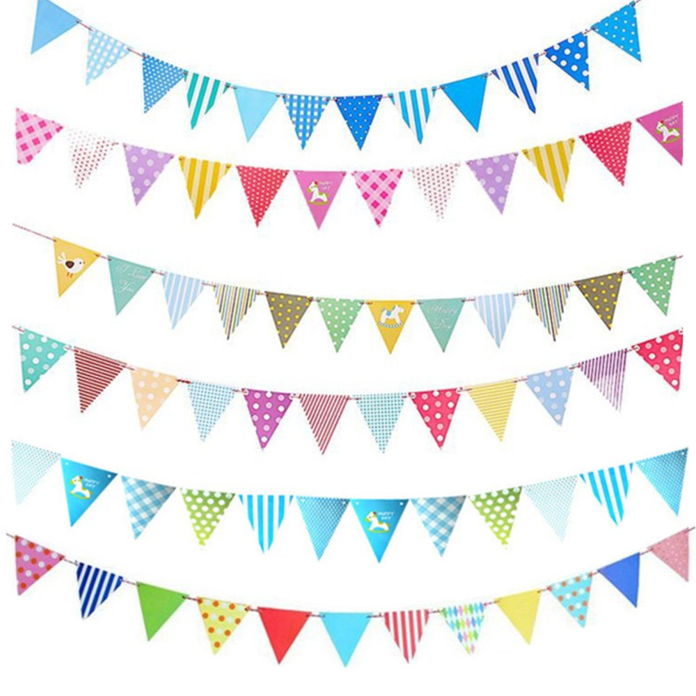 生日派對可愛三角吊旗[隨機出貨]