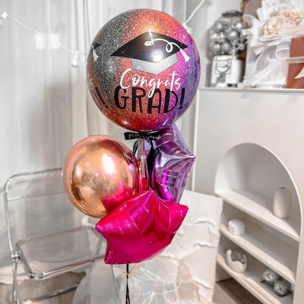 【絢麗2024】畢業空飄氣球-璀璨粉紫