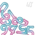 40吋數字氣球(藍紫星星）
