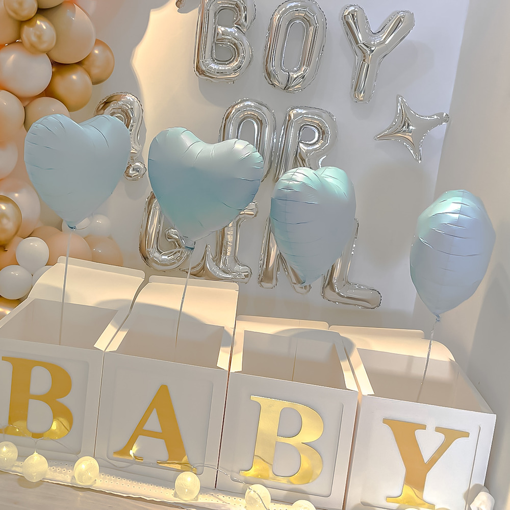 14吋藍色耐久愛心氣球（4顆）