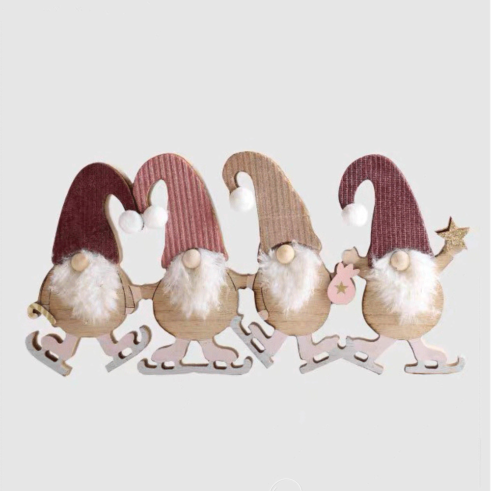 【聖誕新品】站立木頭鬍子小精靈聖誕擺件