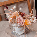 淺杏奶茶/珍珠永生玫瑰桌花