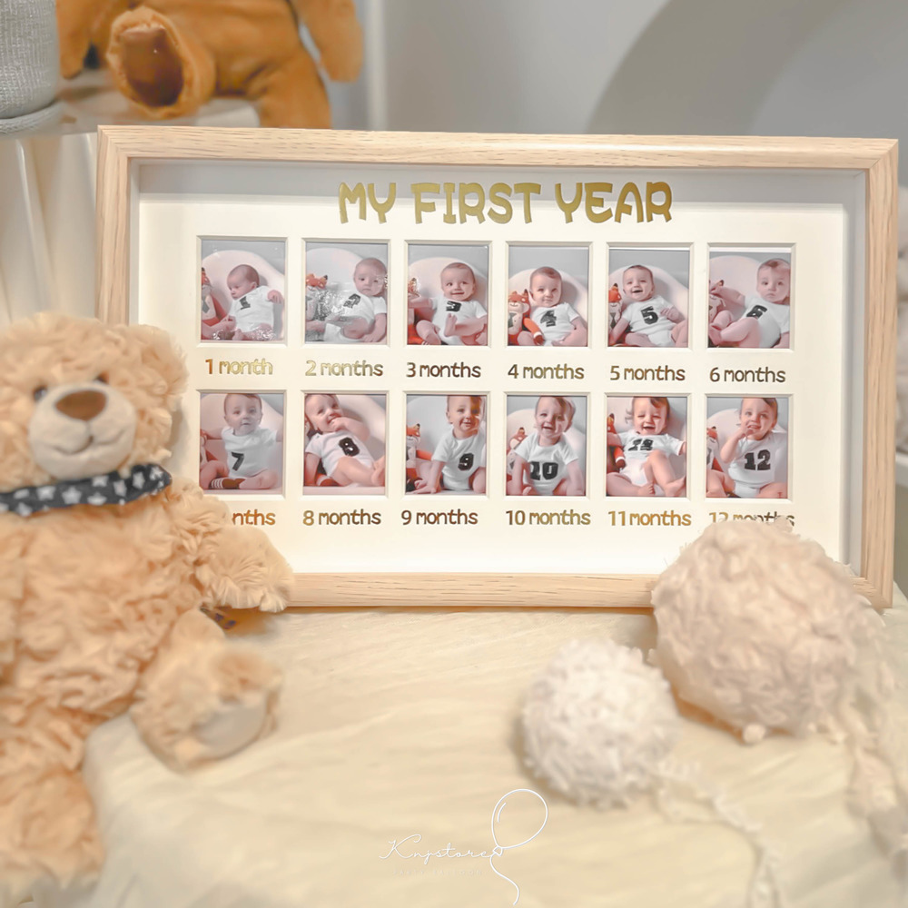 【店長推薦】寶寶成長月份木紋相框
