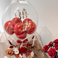[新婚/祝賀] 溫暖深紅熱氣球永生花禮/S號_3