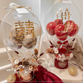 [新婚/祝賀] 溫暖深紅熱氣球永生花禮/S號_5