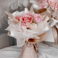 粉米色．永生玫瑰花束_5