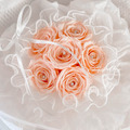 珍珠系列．膚橘色永生玫瑰花束_2