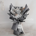 紳士灰．單朵永生玫瑰花束 