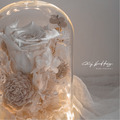 夢幻白永生花玻璃燈盅_4