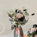 霧杉綠・永生玫瑰手捧花－S號