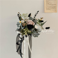 霧杉綠・永生玫瑰手捧花－S號_4