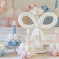 粉藍韓式氣球花組合（蛋糕帽＆月份愛心＆蝴蝶結＆氣球花）_5