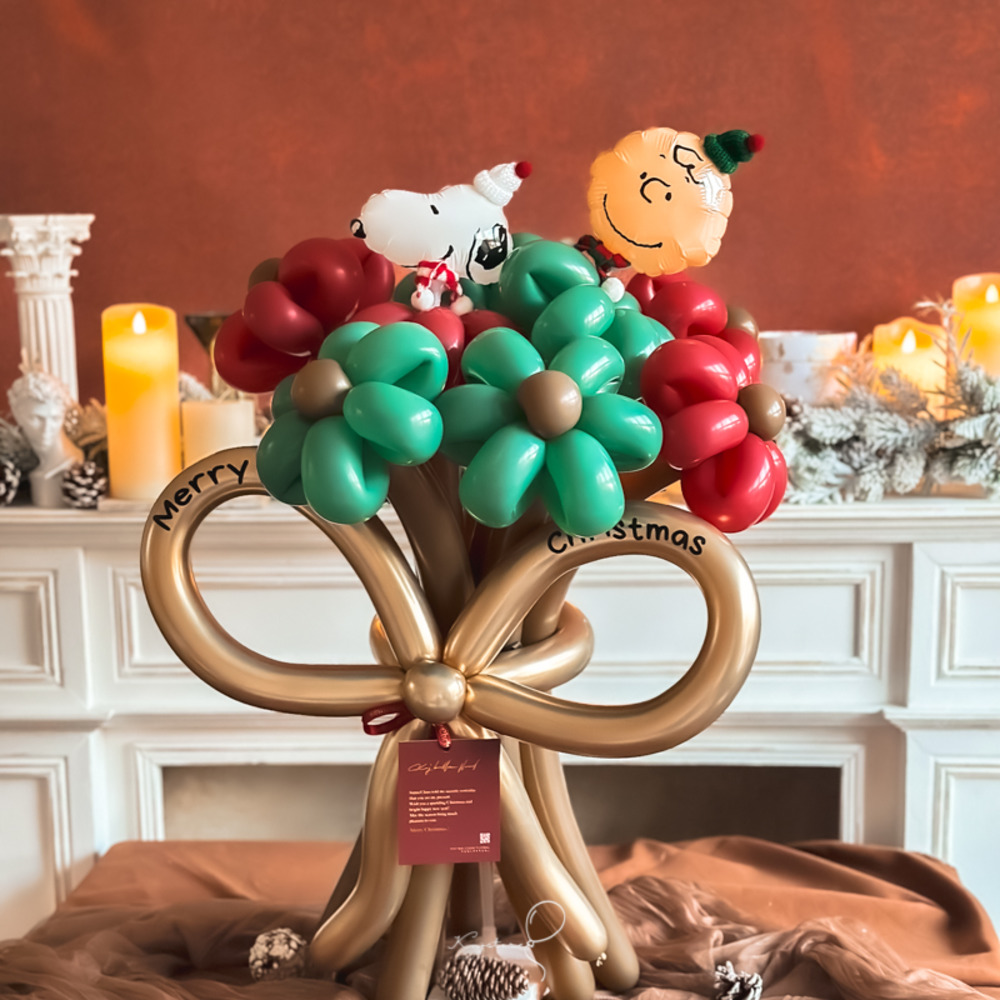 【聖誕限定】史努比聖誕氣球花