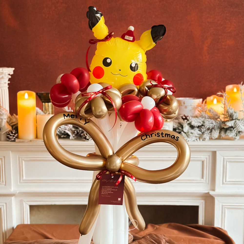 【聖誕限定】皮卡丘聖誕氣球花